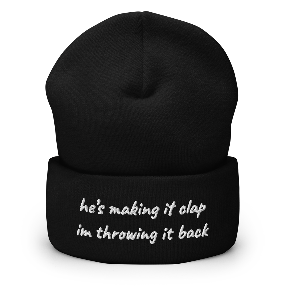 Make It Clap Embroidered Cuffed Beanie