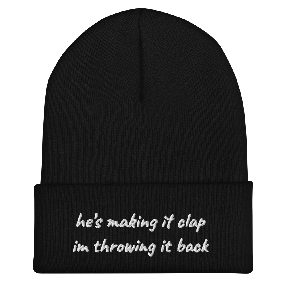 Make It Clap Embroidered Cuffed Beanie